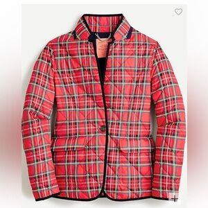 J Crew Quilted Regent blazer jacket in Red with Primaloft